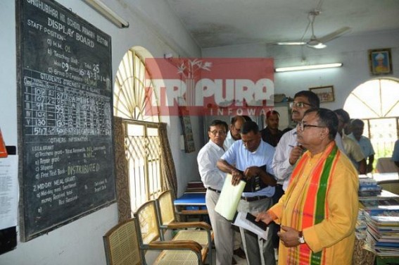 Education Minister rushes to Agartala primary schools, checks ongoing